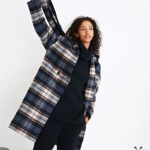 NWT Wool Mohair Blend Plaid Scarf Coat XXL 2X - scarf included